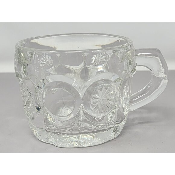 Vintage Glass Punch Bowl Miss Matched Cups With Intricate Patterns 3 Clear Glass - Picture 8 of 16